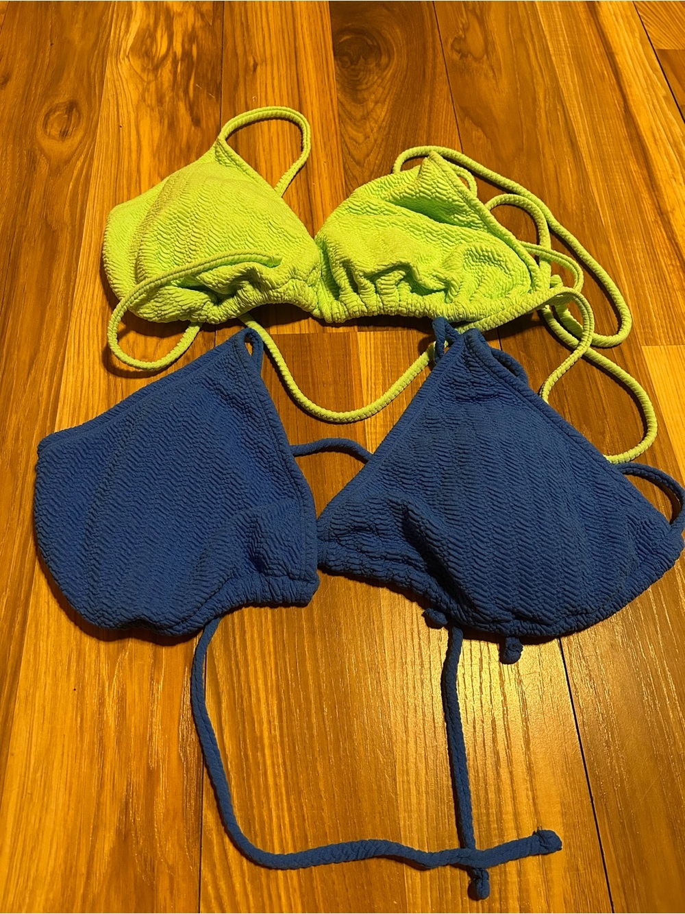 No Boundaries Royal Blue Textured Bikini Top